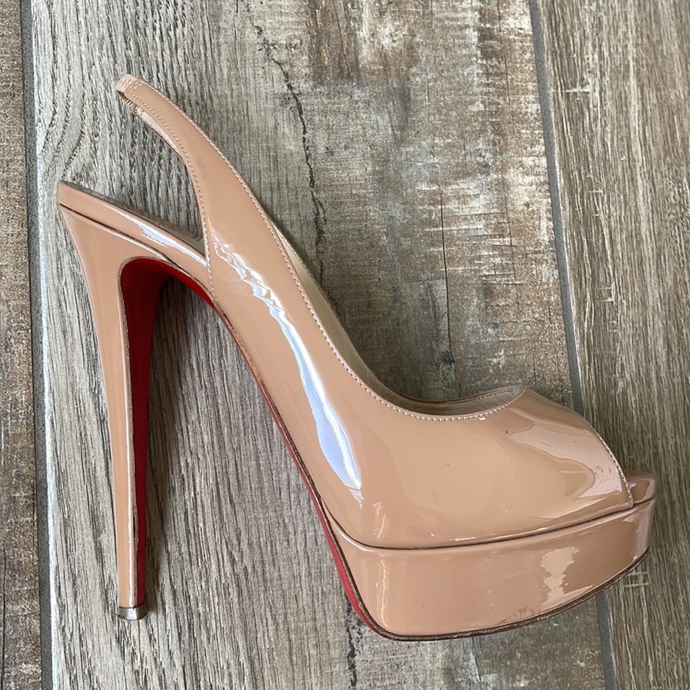 ‼️SOLD‼️CHRISTIAN LOUBOUTIN Lady Peep Sling Heels - Picture 3 of 16